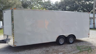 Quality Cargo 8.5x20 TA Trailer - White, Ramp, Side Door, and D-Rings - Image 3
