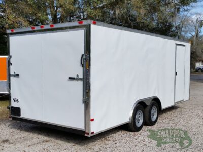 Quality Cargo 8.5x20 TA Trailer - White, Ramp, Side Door, and D-Rings - Image 9