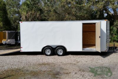 Quality Cargo 8.5x20 TA Trailer - White, Ramp, Side Door, and D-Rings - Image 10