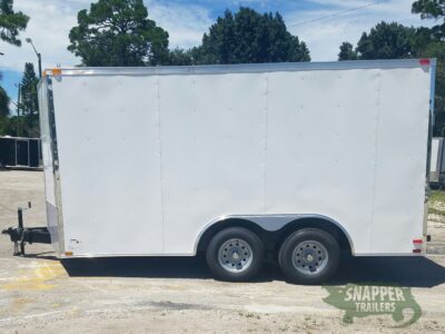 Quality Cargo 8.5x14 TA Trailer - White, Ramp, Side Door, and D-Rings - Image 3