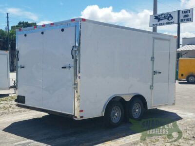 Quality Cargo 8.5x14 TA Trailer - White, Ramp, Side Door, and D-Rings - Image 9