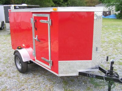 South Georgia Cargo Custom 4x8 SA Trailer - Red, Single Door, Two Side Doors - Image 13