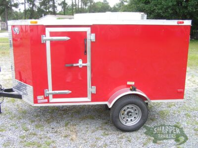 South Georgia Cargo Custom 4x8 SA Trailer - Red, Single Door, Two Side Doors - Image 4