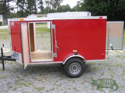 South Georgia Cargo Custom 4x8 SA Trailer - Red, Single Door, Two Side Doors - Image 3