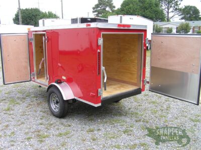 South Georgia Cargo Custom 4x8 SA Trailer - Red, Single Door, Two Side Doors - Image 5