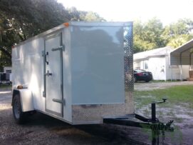 South Georgia Cargo 5x10 SA Trailer - White, Double Doors, Side Door