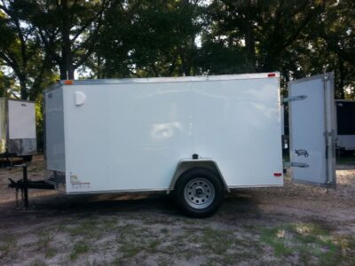 South Georgia Cargo 5x10 SA Trailer - White, Double Doors, Side Door, Side Vents - Image 3