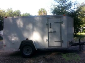 South Georgia Cargo 5x10 SA Trailer - White, Double Doors, Side Door, Side Vents