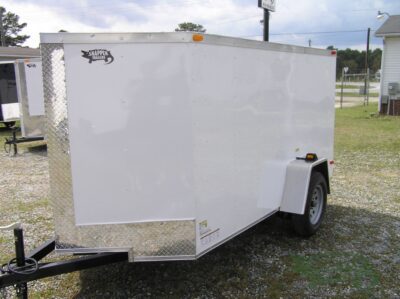South Georgia Cargo 5x10 SA Trailer - White, Single Barn Door, Side Door - Image 2