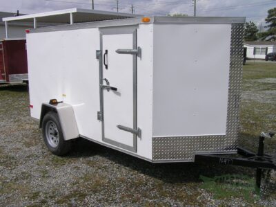 South Georgia Cargo 5x10 SA Trailer - White, Single Barn Door, Side Door - Image 12