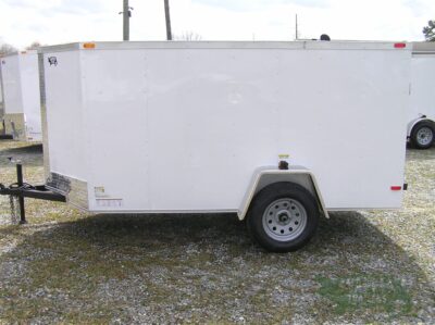 South Georgia Cargo 5x10 SA Trailer - White, Single Barn Door, Side Door - Image 3
