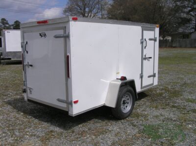 South Georgia Cargo 5x10 SA Trailer - White, Single Barn Door, Side Door - Image 9