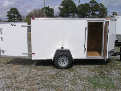 South Georgia Cargo 5x10 SA Trailer - White, Single Barn Door, Side Door - Image 10