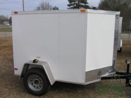 South Georgia Cargo 5x6 SA Trailer - White, Ramp