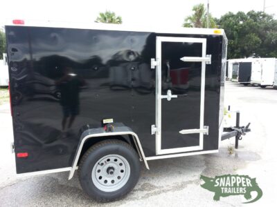 South Georgia Cargo 5x8 SA Trailer - Black, Double Doors, Side Door