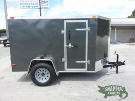 South Georgia Cargo 5x8 SA Trailer - Charcoal Gray, Ramp, Side Door