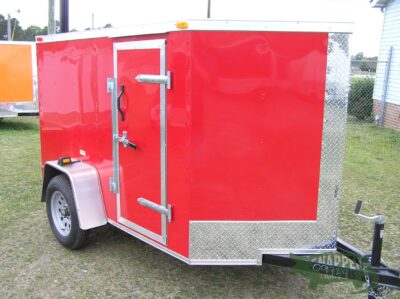 South Georgia Cargo 5x8 SA Trailer - Red, Ramp, Side Door - Image 13