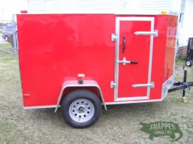 South Georgia Cargo 5x8 SA Trailer - Red, Ramp, Side Door