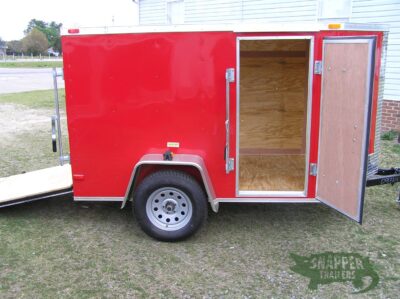 South Georgia Cargo 5x8 SA Trailer - Red, Ramp, Side Door - Image 10