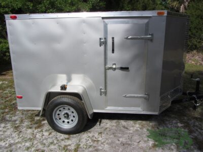 South Georgia Cargo 5x8 SA Trailer - Silver Frost, Ramp, Side Door