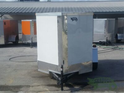 South Georgia Cargo 5x8 SA Trailer - White, Ramp, Stabilizer Jacks, D-Rings - Image 9