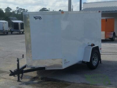 South Georgia Cargo 5x8 SA Trailer - White, Ramp, Stabilizer Jacks, D-Rings - Image 8