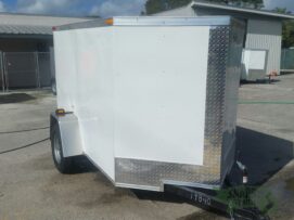 South Georgia Cargo 5x8 SA Trailer - White, Ramp, Stabilizer Jacks, D-Rings