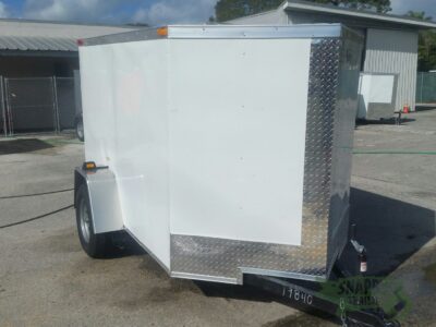 South Georgia Cargo 5x8 SA Trailer - White, Ramp, Stabilizer Jacks, D-Rings