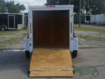 South Georgia Cargo 5x8 SA Trailer - White, Ramp, Stabilizer Jacks, D-Rings - Image 2