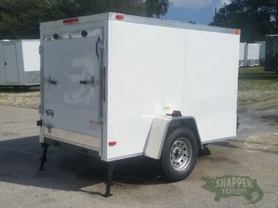 South Georgia Cargo 5x8 SA Trailer - White, Ramp, Stabilizer Jacks, D-Rings - Image 13
