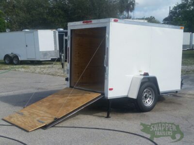 South Georgia Cargo 5x8 SA Trailer - White, Ramp, Stabilizer Jacks, D-Rings - Image 12