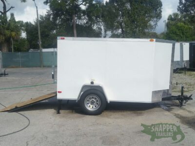 South Georgia Cargo 5x8 SA Trailer - White, Ramp, Stabilizer Jacks, D-Rings - Image 10