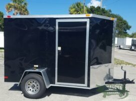 South Georgia Cargo 6x8 SA Trailer - Black, Ramp, Side Door
