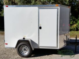 South Georgia Cargo 6x8 SA Trailer - White, Double Barn Doors, Side Door