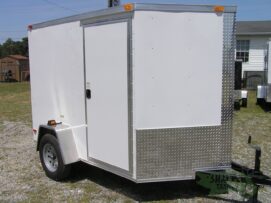 South Georgia Cargo 6x8 SA Trailer - White, Ramp, Side Door, D-Rings