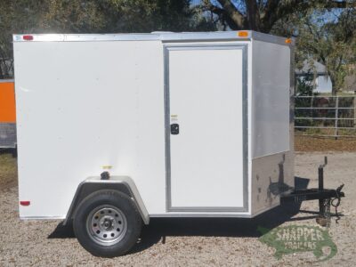 South Georgia Cargo 6x8 SA Trailer - White, Ramp, Side Door