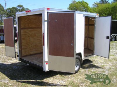 South Georgia Cargo 6x10 SA Trailer - White, Double Doors, Side Door - Image 8