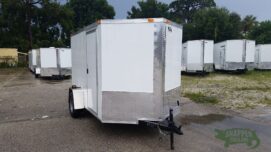 South Georgia Cargo 6x10 TA Trailer - White, Ramp, Side Door