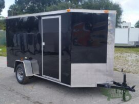 South Georgia Cargo 6x12 SA Trailer - Black, Ramp, Side Door