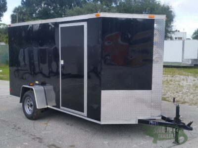 South Georgia Cargo 6x12 SA Trailer - Black, Ramp, Side Door