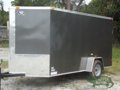 South Georgia Cargo 6x12 SA Trailer - Charcoal Gray, Ramp, Side Door - Image 2