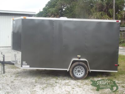 South Georgia Cargo 6x12 SA Trailer - Charcoal Gray, Ramp, Side Door - Image 3