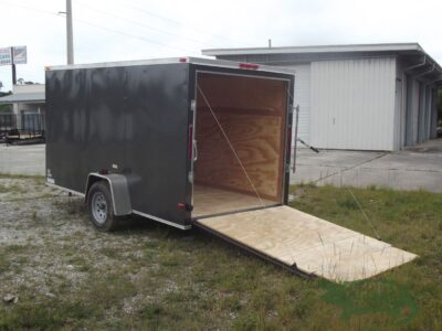 South Georgia Cargo 6x12 SA Trailer - Charcoal Gray, Ramp, Side Door - Image 4