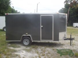 South Georgia Cargo 6x12 SA Trailer - Charcoal Gray, Ramp, Side Door