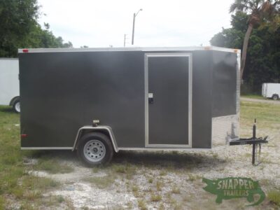 South Georgia Cargo 6x12 SA Trailer - Charcoal Gray, Ramp, Side Door