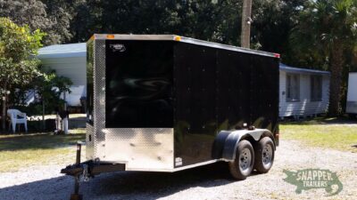 South Georgia Cargo 6x12 TA Trailer - Black, Double Doors, Side Door - Image 2