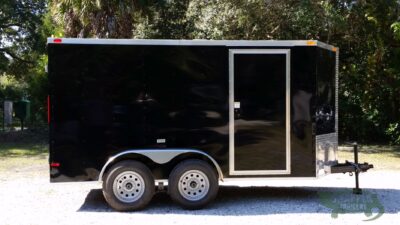 South Georgia Cargo 6x12 TA Trailer - Black, Double Doors, Side Door