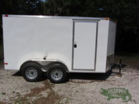 South Georgia Cargo 6x12 TA Trailer - White, Double Doors, Side Door