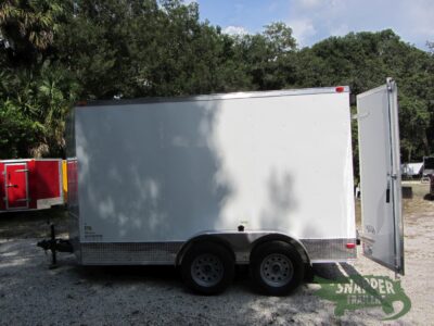 South Georgia Cargo 6x12 TA Trailer - White, Double Doors, Side Door, Extra Height, ATP Sides and Rear - Image 3