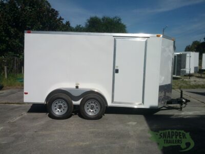 South Georgia Cargo 6x12 TA Trailer - White, Ramp, Side Door